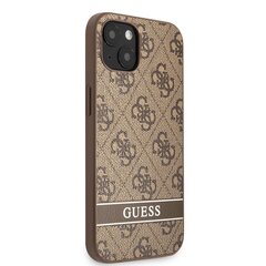 Guess PU 4G Stripe dėklas, skirtas iPhone 13 mini, rudas kaina ir informacija | Telefono dėklai | pigu.lt