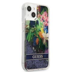 Guess Liquid Glitter Flower чехол для iPhone 13 mini Blue цена и информация | Чехлы для телефонов | pigu.lt