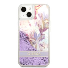 Guess Liquid Glitter Flower dėklas, skirtas iPhone 13 mini, rožinis kaina ir informacija | Telefono dėklai | pigu.lt