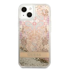 Guess Liquid Glitter Paisley dėklas, skirtas iPhone 13 mini, aukso spalvos kaina ir informacija | Telefono dėklai | pigu.lt