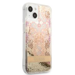Guess Liquid Glitter Paisley dėklas, skirtas iPhone 13 mini, aukso spalvos kaina ir informacija | Telefono dėklai | pigu.lt