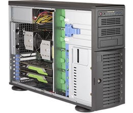 Supermicro SuperWorkstation 7049A-T Intel® C621 LGA 3647 (Socket P) Rack (4U) Black kaina ir informacija | Komponentų priedai | pigu.lt