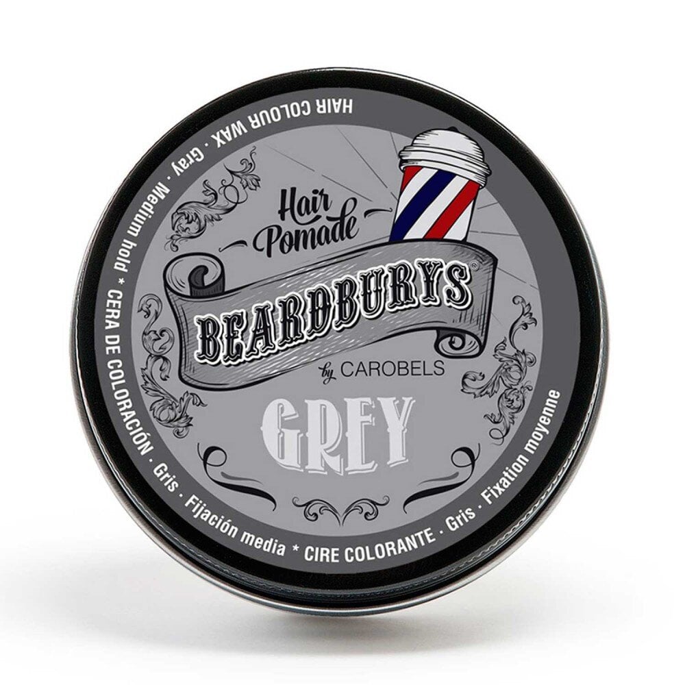 Pilkos spalvos dažanti pomada Beardburys Color Wax Grey, 100ml kaina ir informacija | Plaukų formavimo priemonės | pigu.lt