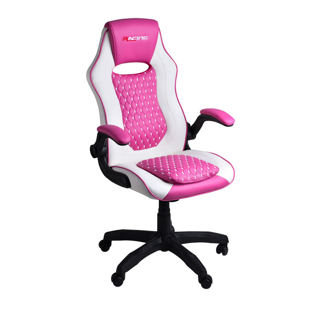 Žaidimų kėdė Bergner Racing, balta, rožinė kaina ir informacija | Biuro kėdės | pigu.lt