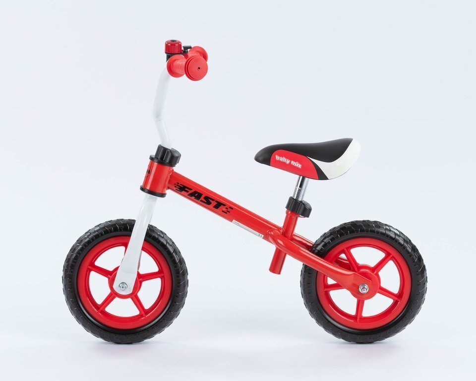 Balansinis dviratukas - Baby Mix Fast, 10 colių, raudonas kaina ir informacija | Balansiniai dviratukai | pigu.lt