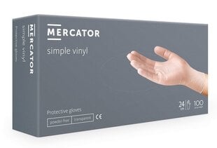 Виниловые перчатки Mercator Simple Vinyl, S размер цена и информация | Рабочие перчатки | pigu.lt