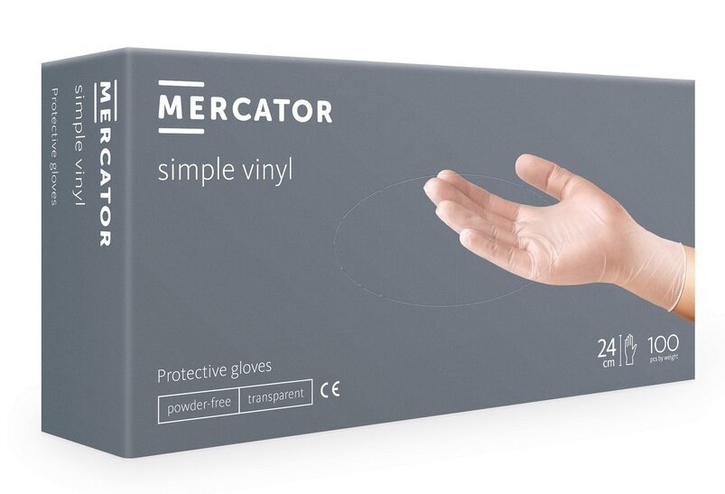 Vinilinės pirštinės Mercator Simple Vinyl, S dydis kaina ir informacija | Darbo pirštinės | pigu.lt