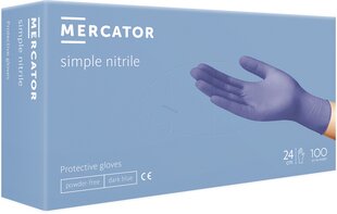 Одноразовые нитриловые перчатки Mercator Simple Nitrile S, 100 шт. цена и информация | Рабочие перчатки | pigu.lt