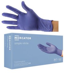 Одноразовые нитриловые перчатки Mercator Simple Nitrile S, 100 шт. цена и информация | Рабочие перчатки | pigu.lt