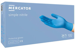 Одноразовые нитриловые перчатки Mercator Simple Nitrile M, 100 шт. цена и информация | Рабочие перчатки | pigu.lt