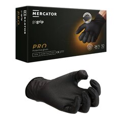 Nitrilo pirštinės Mercator GoGrip Black, XL dydis, 50vnt. kaina ir informacija | Pirmoji pagalba | pigu.lt