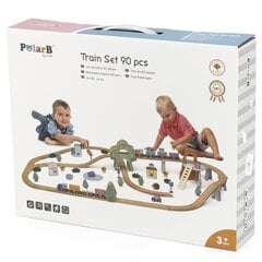 Игрушечный поезд PolarB, 90 элементов  цена и информация | Игрушки для мальчиков | pigu.lt