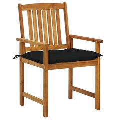 vidaXL Sodo kėdės su pagalvėlėmis, 6vnt., akacijos medienos masyvas kaina ir informacija | Lauko kėdės, foteliai, pufai | pigu.lt