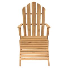Kėdė su pakoja Adirondack, tikmedžio medienos masyvas kaina ir informacija | Lauko kėdės, foteliai, pufai | pigu.lt