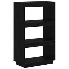 vidaXL Spintelė knygoms/kambario pertvara, juoda, 60x35x103cm, pušis цена и информация | Полки | pigu.lt