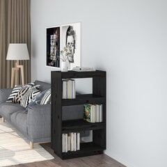 vidaXL Spintelė knygoms/kambario pertvara, juoda, 60x35x103cm, pušis kaina ir informacija | Lentynos | pigu.lt