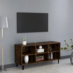TV spintelė su metalinėmis kojelėmis, 103,5x30x50 cm, ruda kaina ir informacija | TV staliukai | pigu.lt
