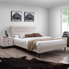 Кровать EMILIA 160x200cм, с матрасом HARMONY DELUX, бежевая цена и информация | Кровати | pigu.lt