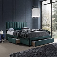 Кровать GRACE 160x200 см, с ящиками и матрасом HARMONY DELUXE, зелёная цена и информация | Кровати | pigu.lt