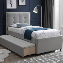 Кровать Home4You Oswaldo, 90x200 см, серый цвет цена и информация | Кровати | pigu.lt