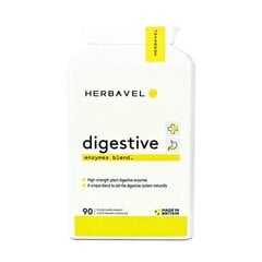 Maisto papildas Herbavel Digestive Enzymes Blend, 90 kapsulių kaina ir informacija | Vitaminai, maisto papildai, preparatai gerai savijautai | pigu.lt