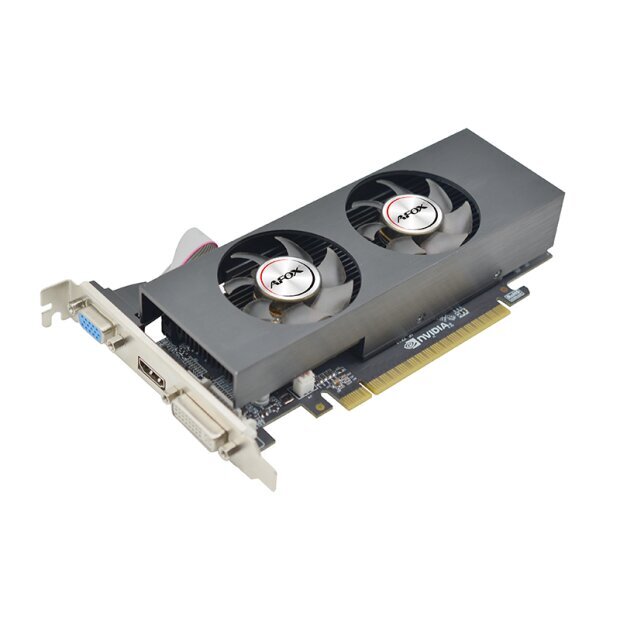 Vaizdo plokštė AFOX Geforce GTX750 4GB GDDR5 128Bit DVI HDMI VGA LP Dual V2 AF750-4096D5L4-V2 kaina ir informacija | Vaizdo plokštės (GPU) | pigu.lt