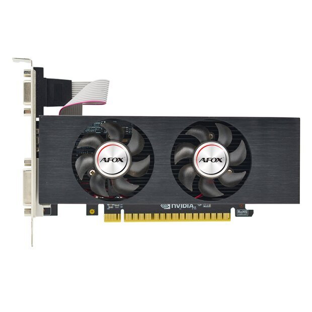 Vaizdo plokštė AFOX Geforce GTX750 4GB GDDR5 128Bit DVI HDMI VGA LP Dual V2 AF750-4096D5L4-V2 kaina ir informacija | Vaizdo plokštės (GPU) | pigu.lt