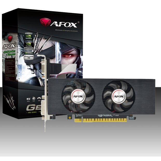 Vaizdo plokštė AFOX Geforce GTX750 4GB GDDR5 128Bit DVI HDMI VGA LP Dual V2 AF750-4096D5L4-V2 kaina ir informacija | Vaizdo plokštės (GPU) | pigu.lt