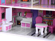Medinis lėlių namelis su baldais + LED apšvietimas kaina ir informacija | Žaislai mergaitėms | pigu.lt