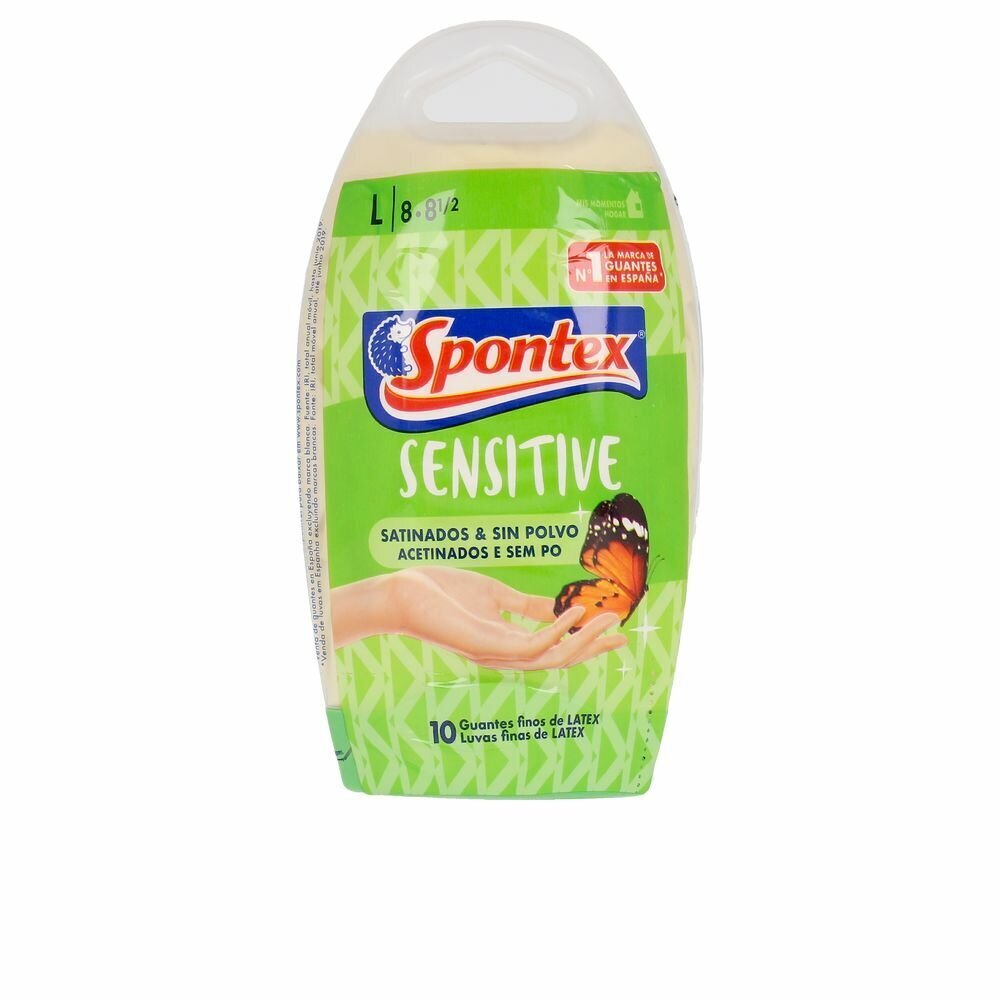 Spontex Latex Sensitive pirštinės, 10 vnt. kaina ir informacija | Valymo reikmenys ir priedai | pigu.lt