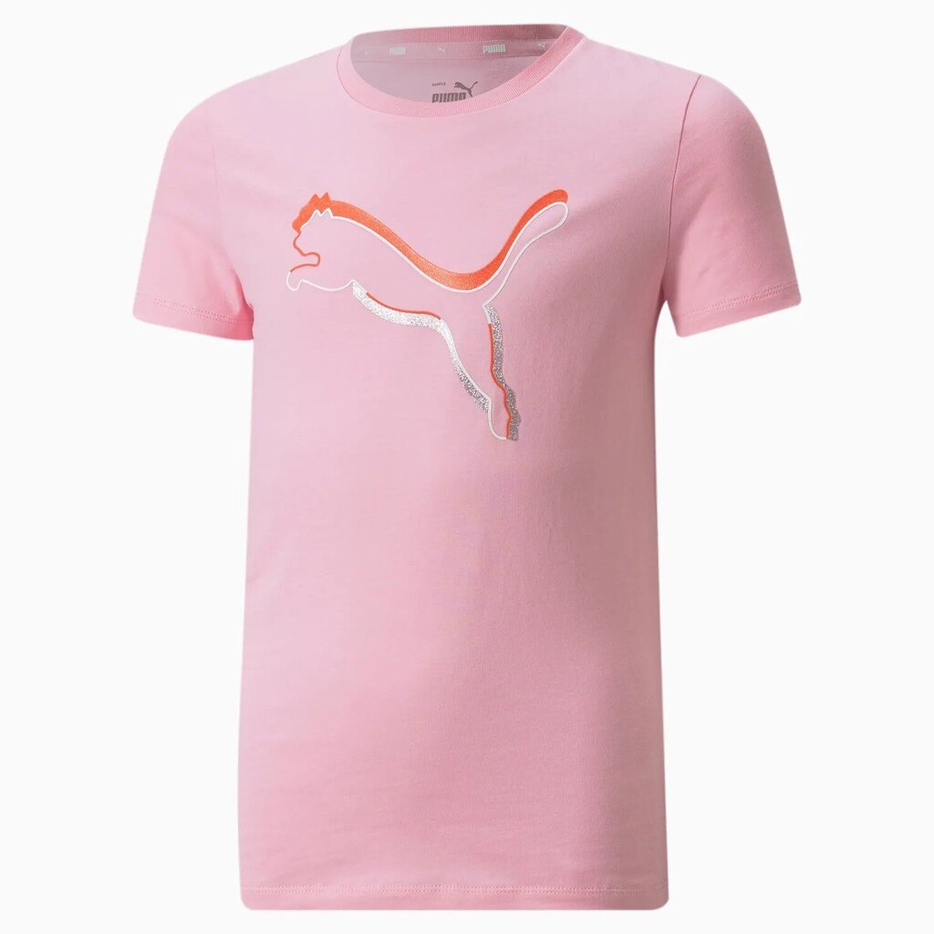 Vaikiški marškinėliai Puma Alpha 846947*66, rožinės/oranžinės spalvos 4064535477887 kaina ir informacija | Marškinėliai mergaitėms | pigu.lt