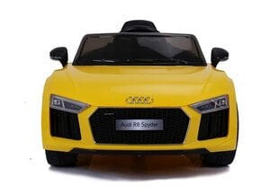 Vaikiškas vienvietis elektromobilis Audi R8 Spyder, geltonas kaina ir informacija | Elektromobiliai vaikams | pigu.lt