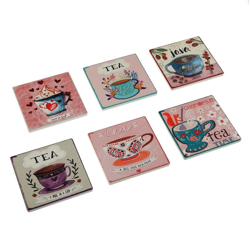 Padėklai Versa Tea (10 x 10 cm) (6 Dalys) kaina ir informacija | Staltiesės, servetėlės | pigu.lt