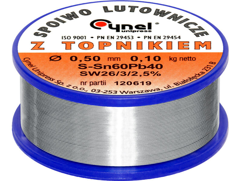 Lydmetalis su fliusu CYNEL LC60-FSW26 0.50mm 100g kaina ir informacija | Mechaniniai įrankiai | pigu.lt