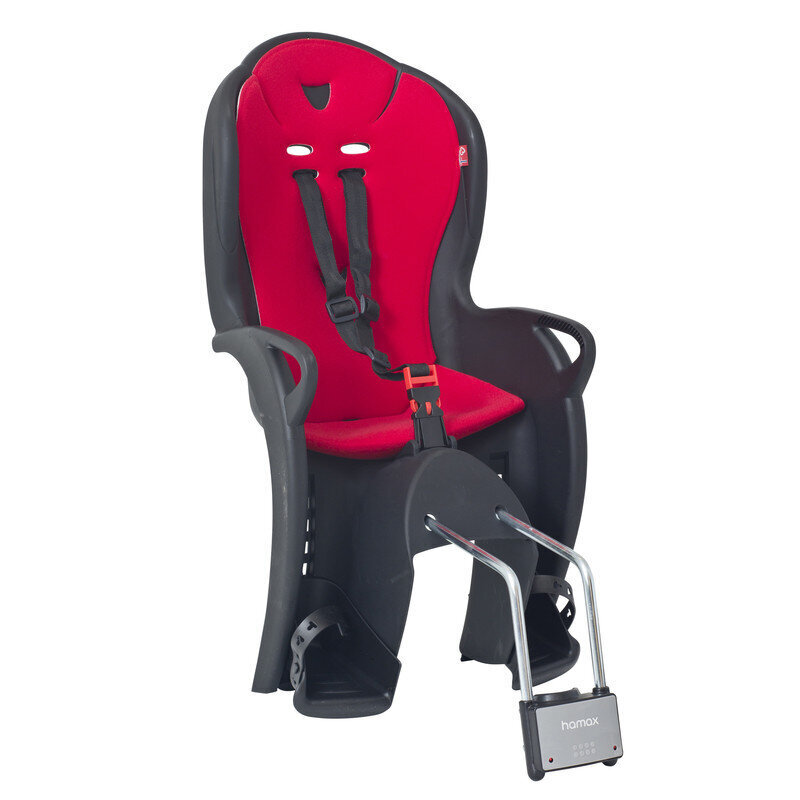 Galinė dviračio kėdutė Hamax Kiss, juoda/raudona kaina ir informacija | Dviračių kėdutės vaikams | pigu.lt