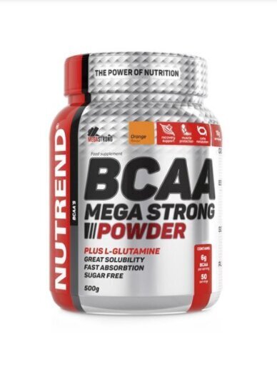 Nutrend Bcaa Mega Strong Powder, 500 g kaina ir informacija | Aminorūgštys | pigu.lt