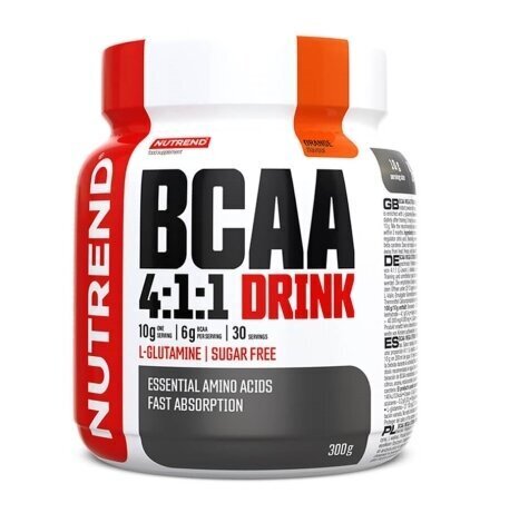 Nutrend Bcaa 4:1:1 Drink Orange, 300 g kaina ir informacija | Aminorūgštys | pigu.lt