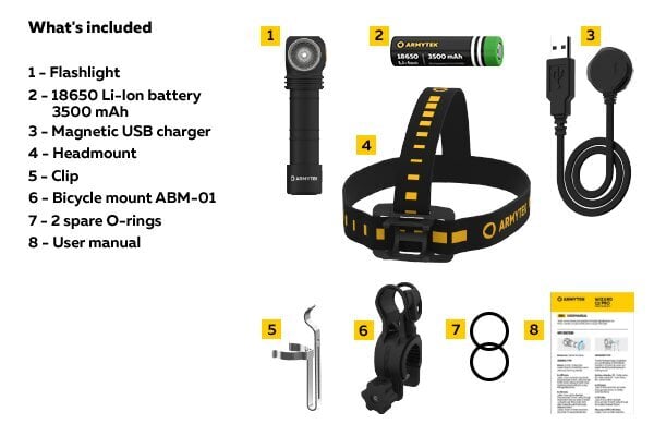 Prožektorius Armytek Wizard C2 Pro Magnet USB, šilta šviesa kaina ir informacija | Žibintuvėliai, prožektoriai | pigu.lt
