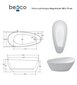 Vonia Besco Goya A-Line 160, su chrome sifono dangteliu kaina ir informacija | Vonios | pigu.lt