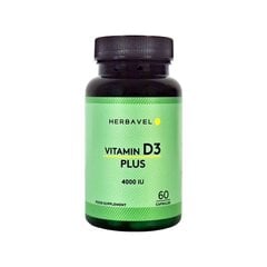 Maisto papildas Herbavel Vitamin D3 Plus (4000TV), 60 kapsulių kaina ir informacija | Vitaminai, maisto papildai, preparatai imunitetui | pigu.lt