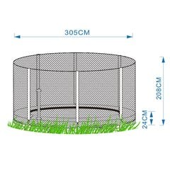 Батут в земле с защитной сеткой, 305 см цена и информация | Батуты | pigu.lt