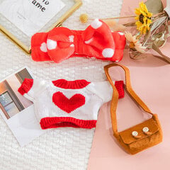 Одежда для утки Lalafanfan: жилет украшенная красным сердечком, красный бант и сумочка цена и информация | Мягкие игрушки | pigu.lt