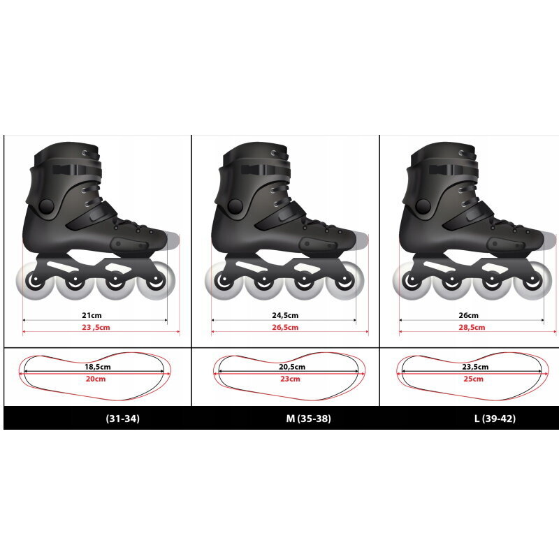 SportVida 4in1 Roller Skates & Ice Skates adjustable size 39-42 carbon bearings ABEC-7 PU 82A wheels Black kaina ir informacija | Riedučiai | pigu.lt