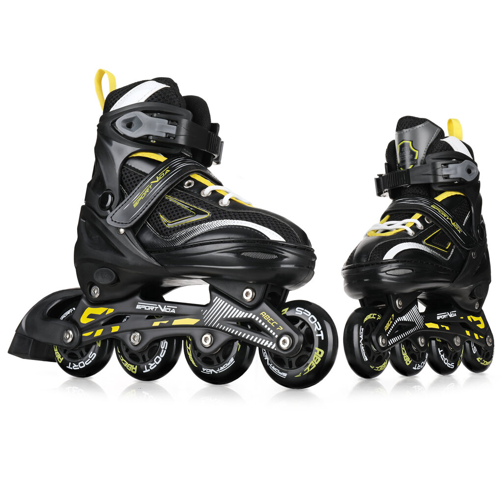 SportVida 4in1 Roller Skates & Ice Skates adjustable size 39-42 carbon bearings ABEC-7 PU 82A wheels Black цена и информация | Riedučiai | pigu.lt