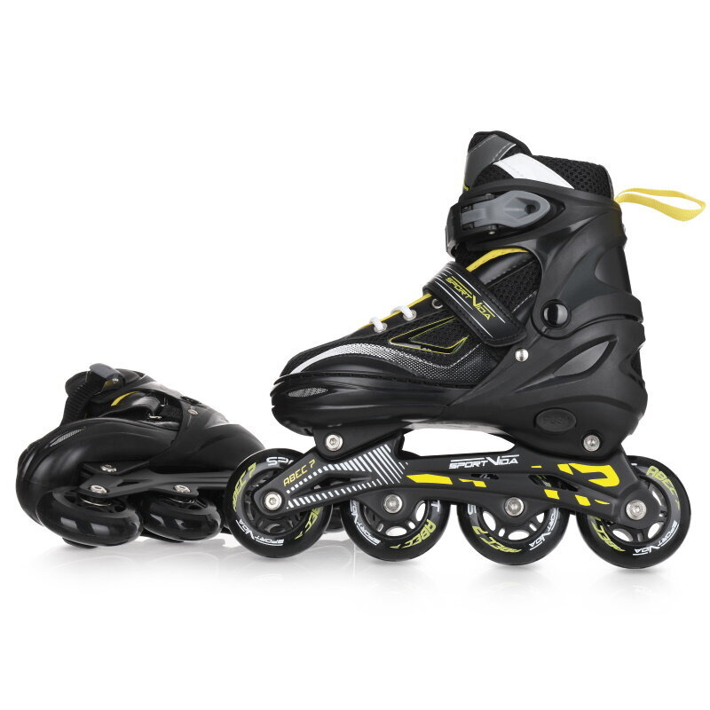 SportVida 4in1 Roller Skates & Ice Skates adjustable size 39-42 carbon bearings ABEC-7 PU 82A wheels Black kaina ir informacija | Riedučiai | pigu.lt