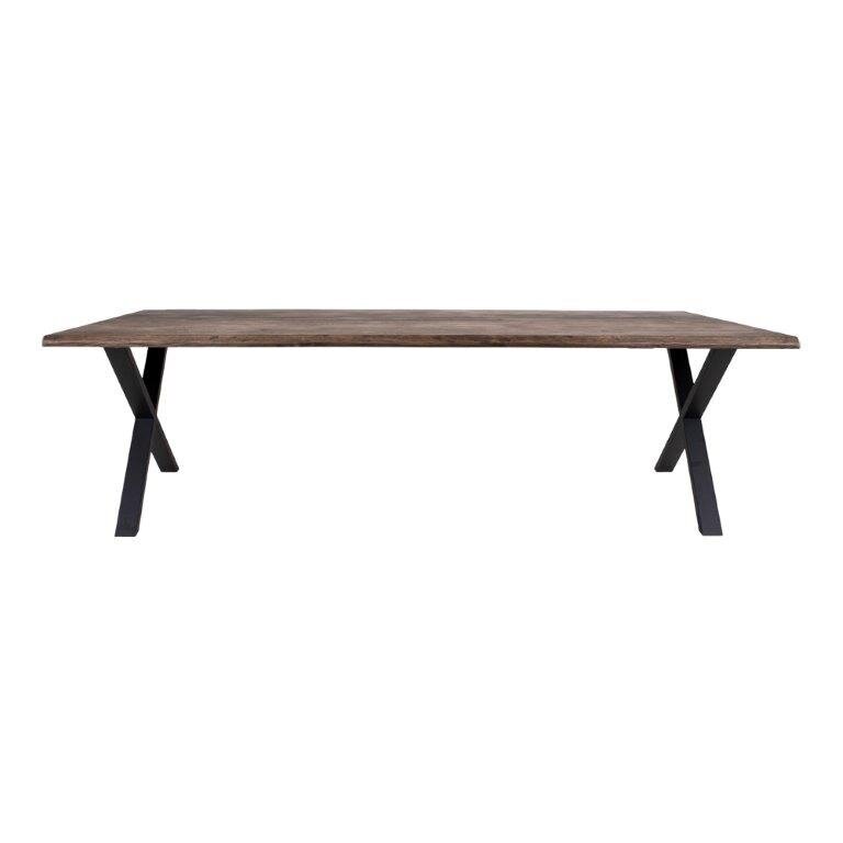 Valgomojo stalas Toulon, 300x100x75 cm, pilkas/juodas kaina ir informacija | Virtuvės ir valgomojo stalai, staliukai | pigu.lt