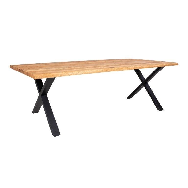 Valgomojo stalas Toulon, 240x95x76 cm, rudas/juodas цена и информация | Virtuvės ir valgomojo stalai, staliukai | pigu.lt