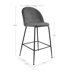 2-jų kėdžių komplektas House Nordic Lausanne, pilkas kaina ir informacija | Virtuvės ir valgomojo kėdės | pigu.lt