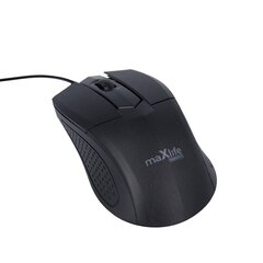 Maxlife Home Office MXHM-01 optical mouse 1000 DPI 1,2 m black цена и информация | Мыши | pigu.lt