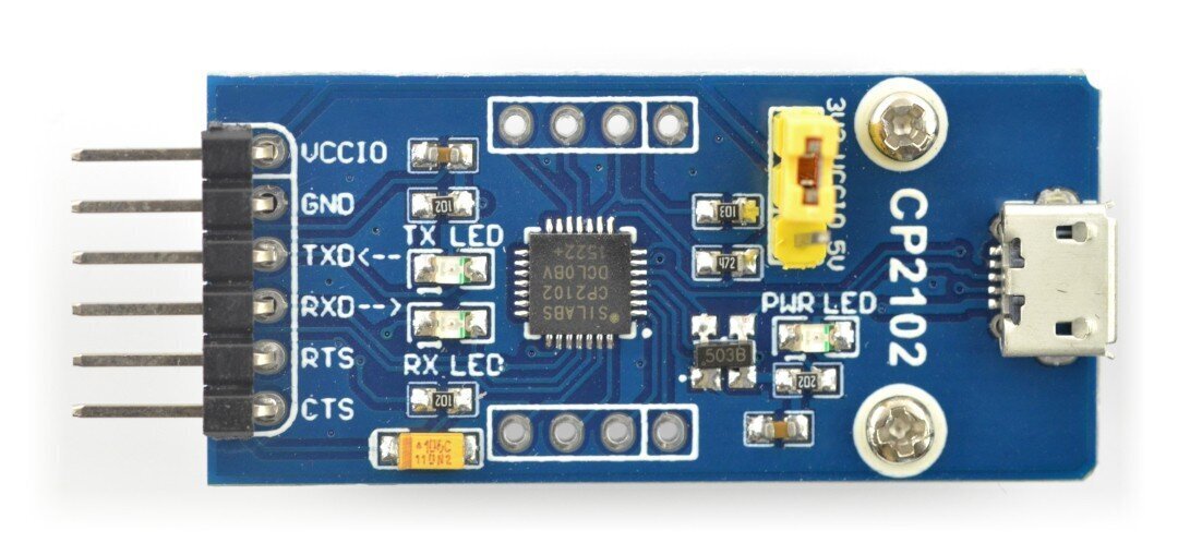 Keitiklis USB-UART CP2102, microUSB prievadas, Waveshare 11325 kaina ir informacija | Adapteriai, USB šakotuvai | pigu.lt